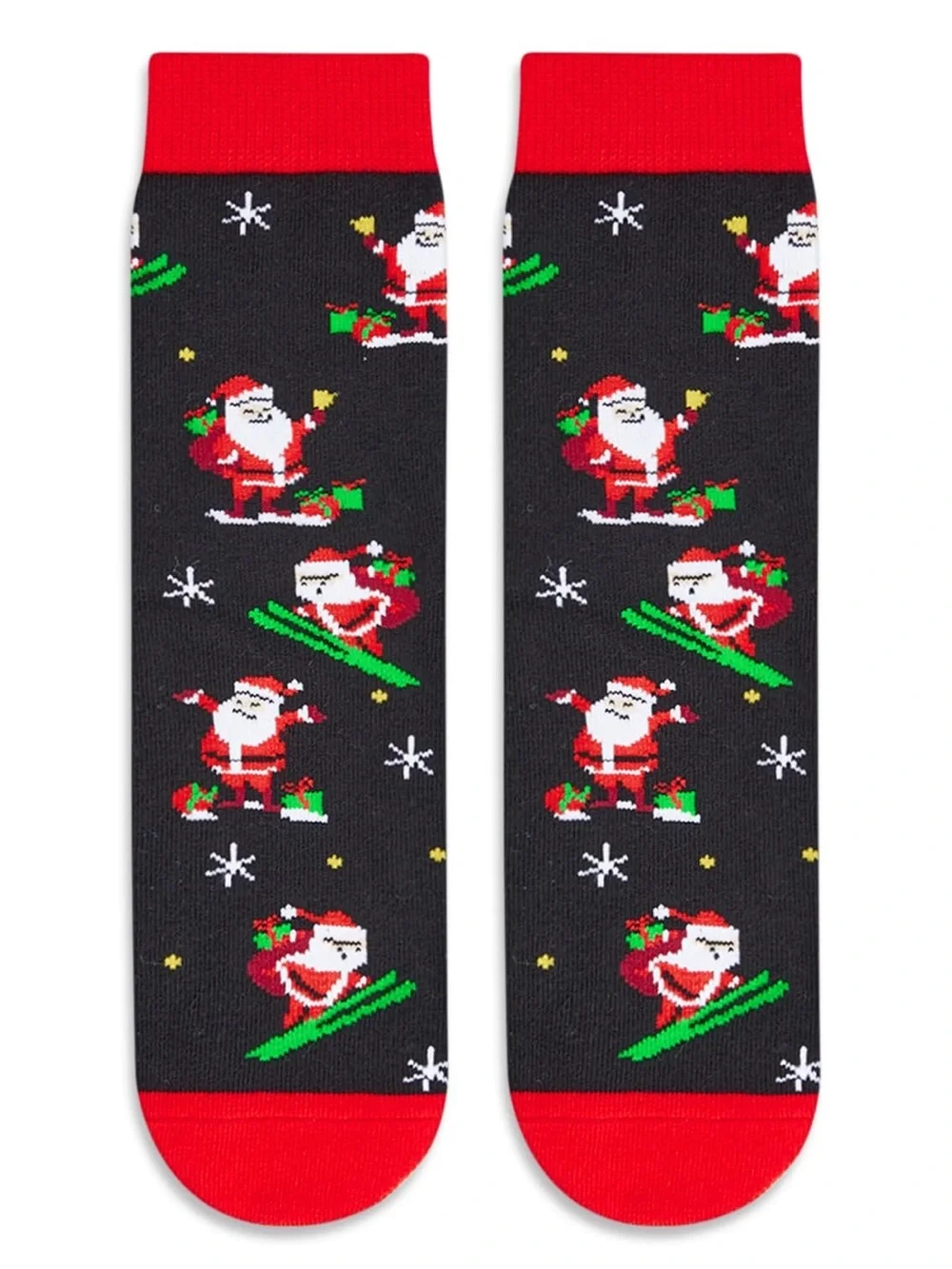 NWT Kids Santa Christmas Socks Gift Box XL 10-12Y Funny Holiday Socks